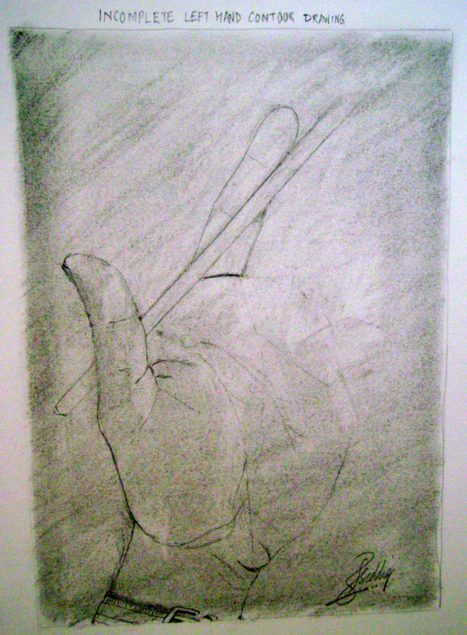 Hand study — pencil sketch of a hand holding a pencil