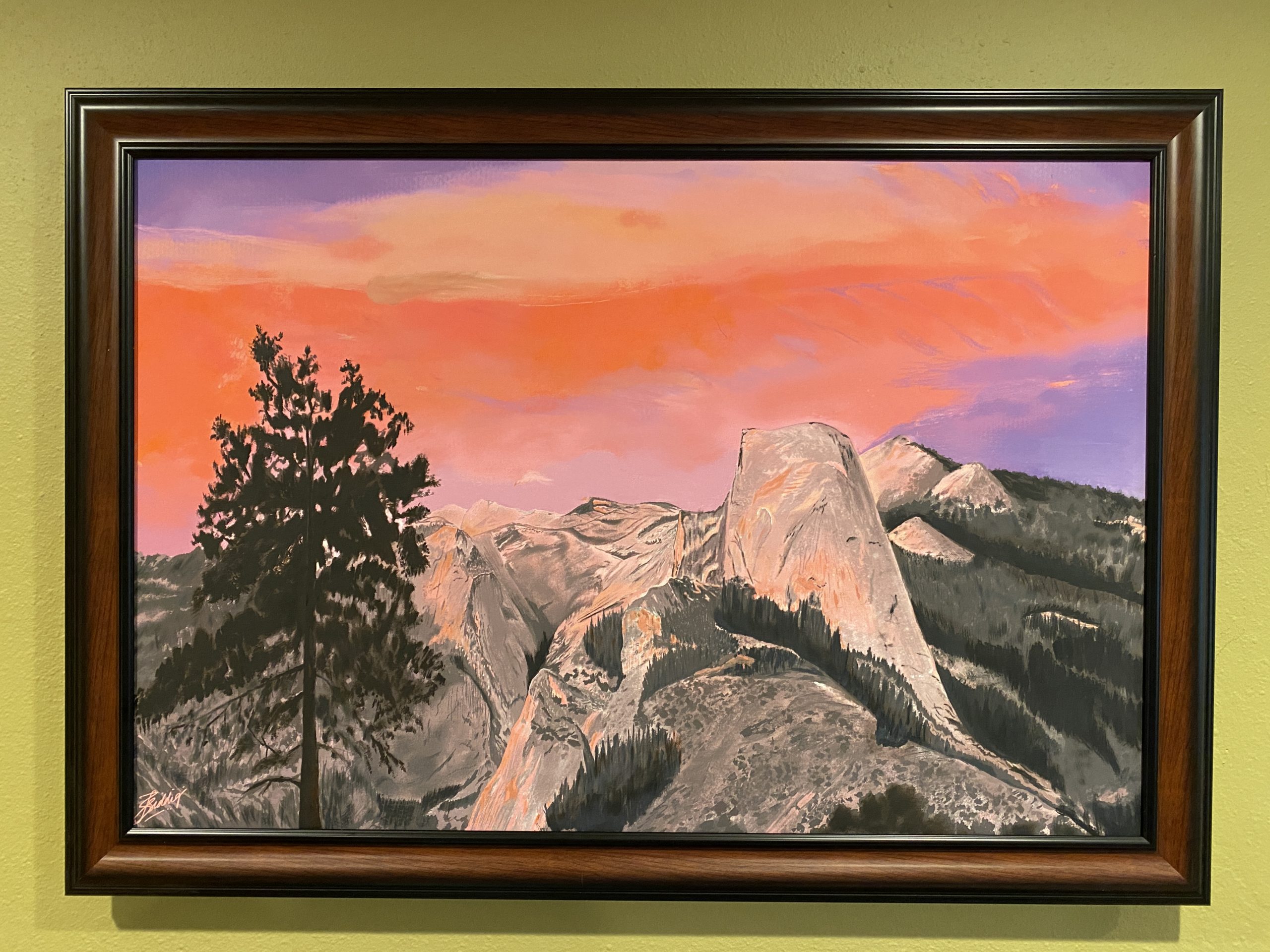 Pink Morning in Yosemite — Oils on Canvas / Procreate, 24×36, 2021